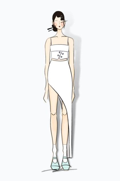 Alternative view of Assy Skirt in White