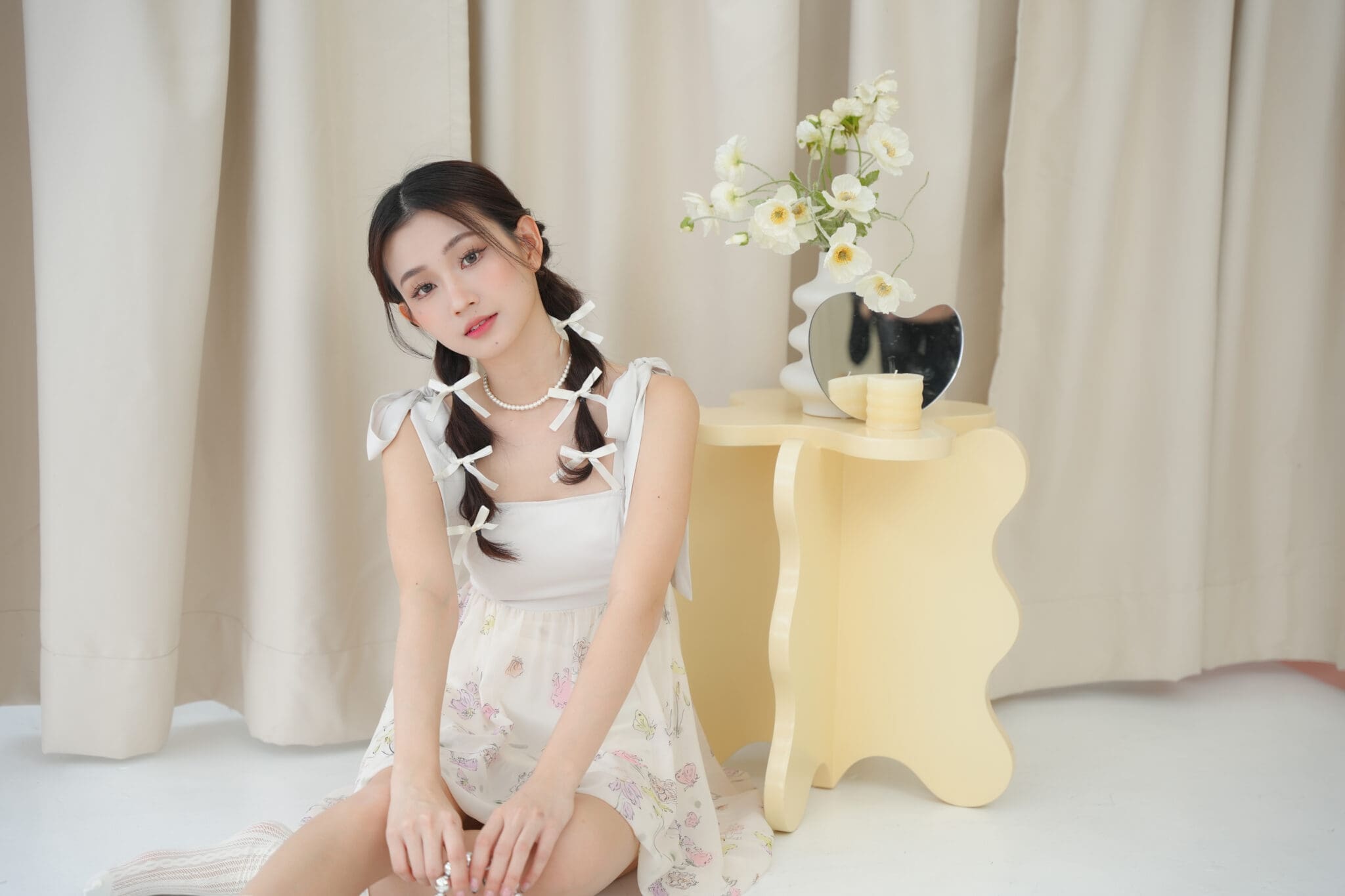 Denice Doll Mini Dress in Yellow Print - Image 2