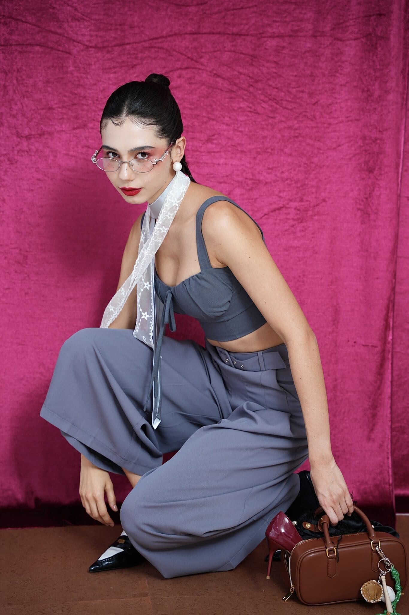 Miu Miu Crop Top in Grey