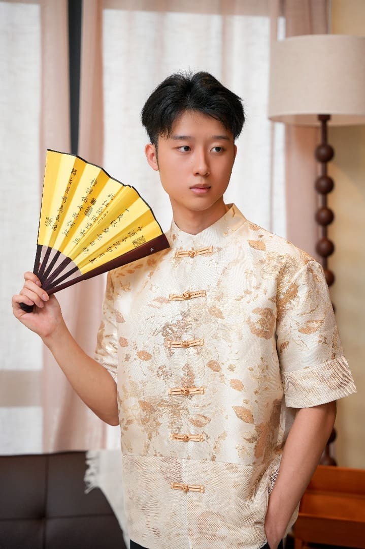 FU Blouse in Gold Print (Male) - Image 2