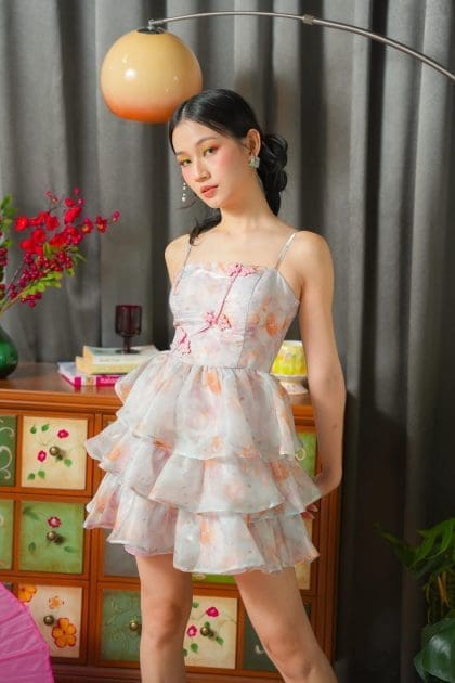 Alternative view of Sher Mini Dress in Orange Print