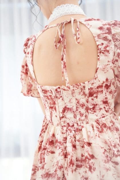 Alternative view of Liloo Mini Dress in Red Print