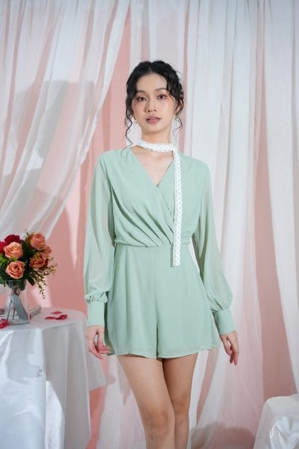 Alternative view of Denise Playsuit in Green