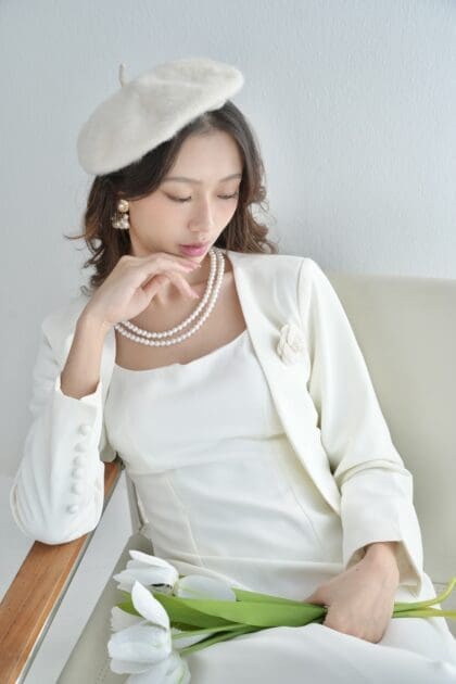 Alternative view of Rea Blazer in White