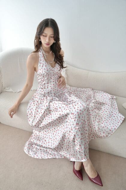 Sandro Neck Dress in Print