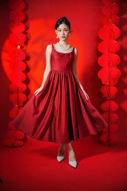Jisoo Maxi Dress in Red