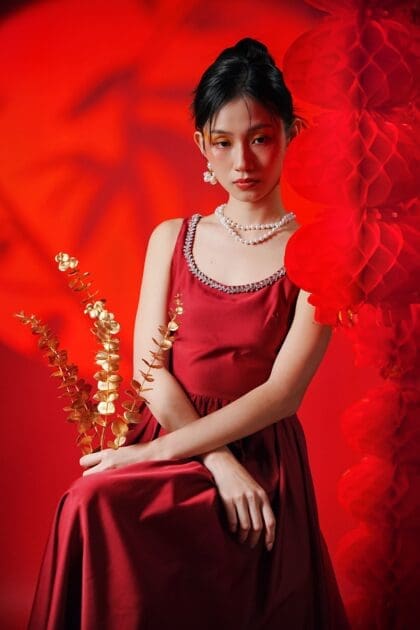 Alternative view of Jisoo Maxi Dress in Red
