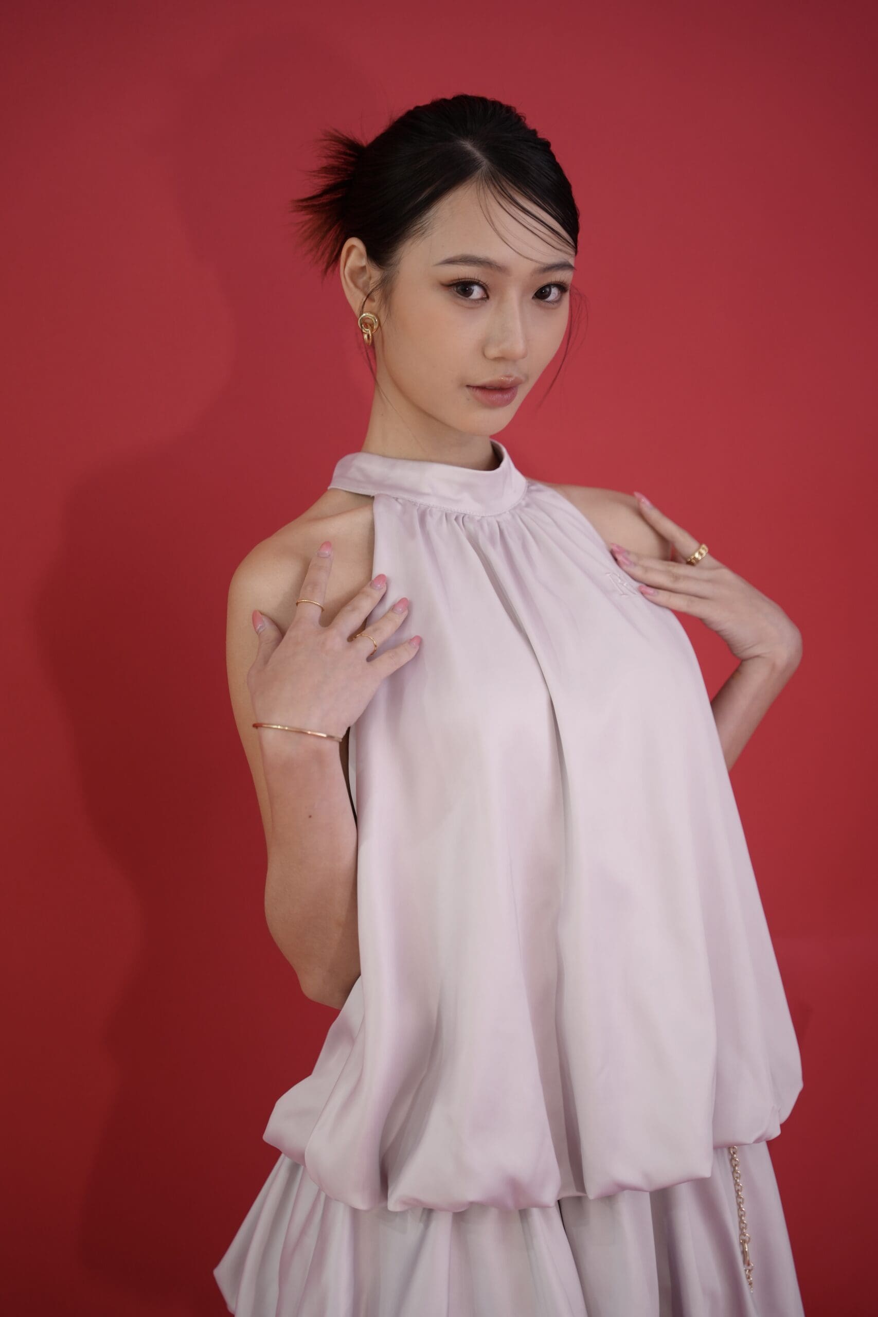 Regine Mini Dress in Dusty Pink - Image 2