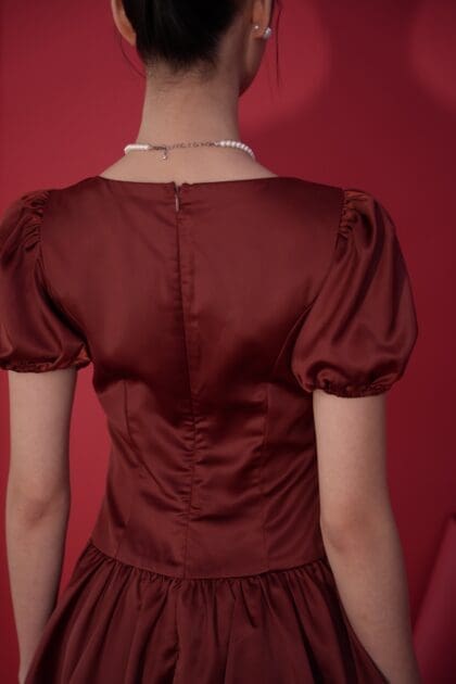 Alternative view of Bubble Mini Dress in Maroon