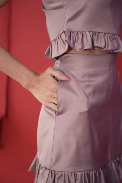 Alternative view of Bubble Skort in Lilac