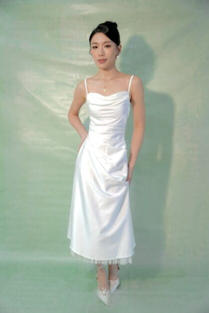 Alternative view of Mirage Drape Dress in White