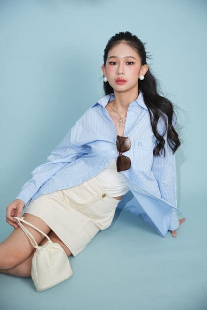 Marina Oversized Shirt in Blue