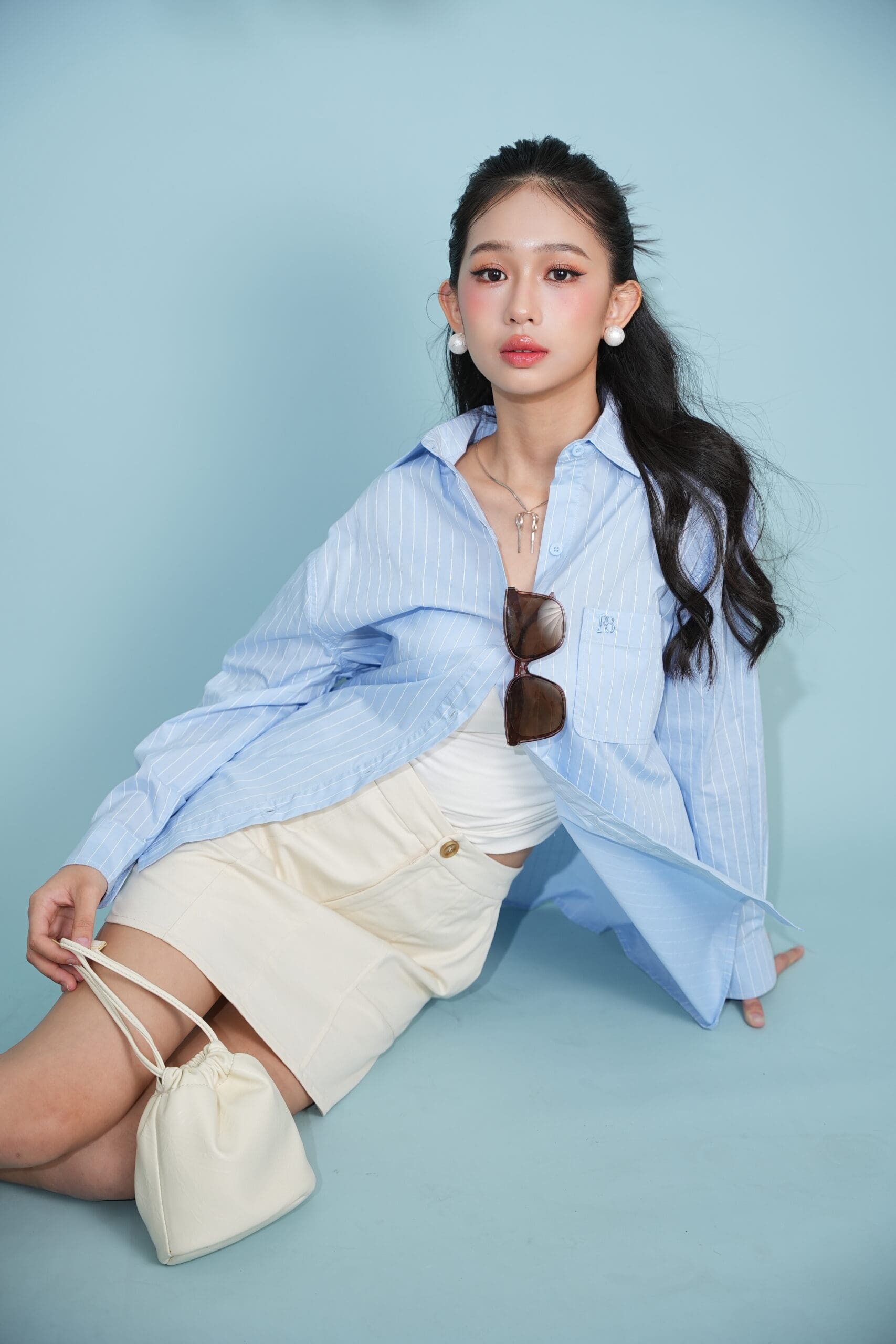 Marina Oversized Shirt in Blue