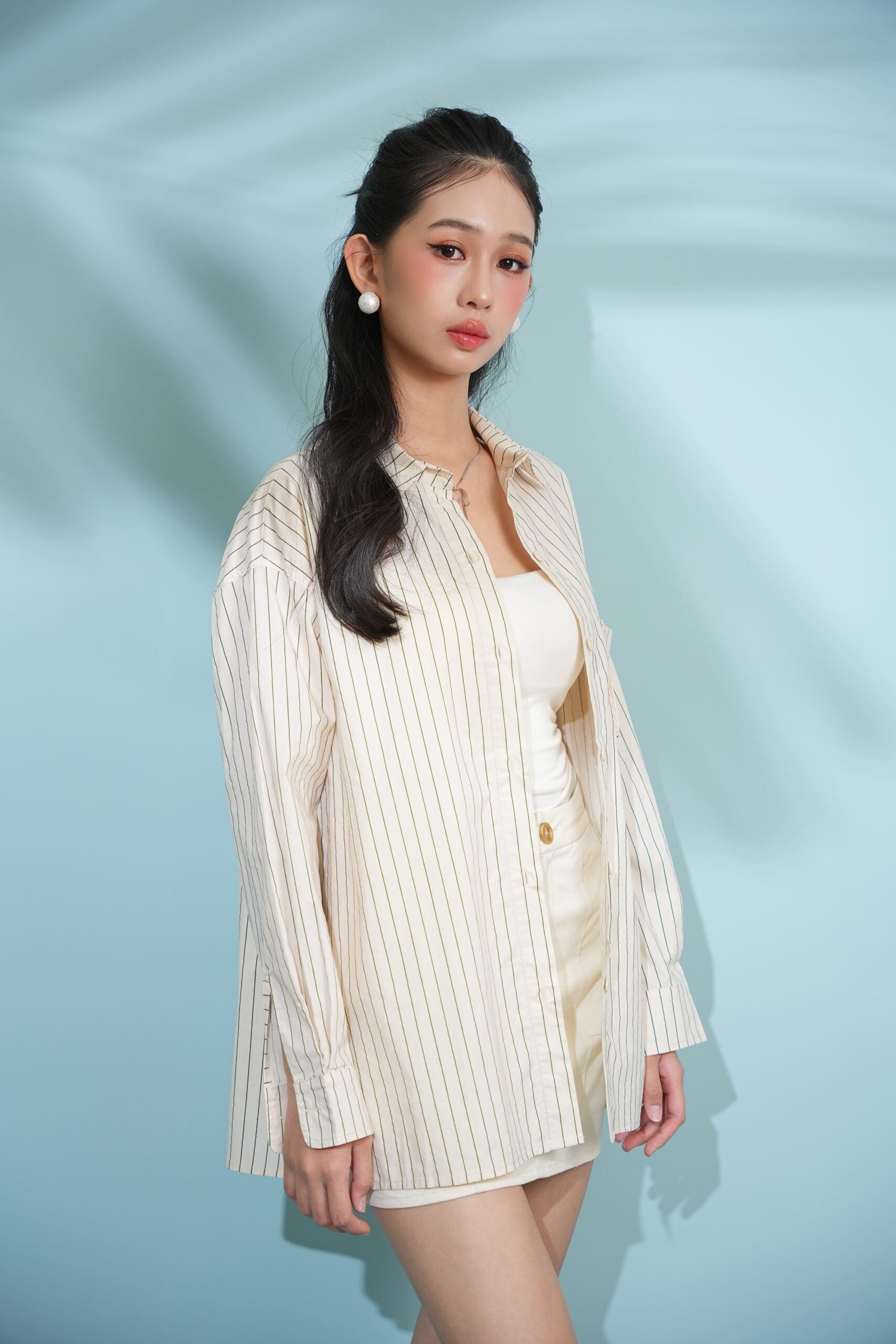 Marina Oversized Shirt in Peach