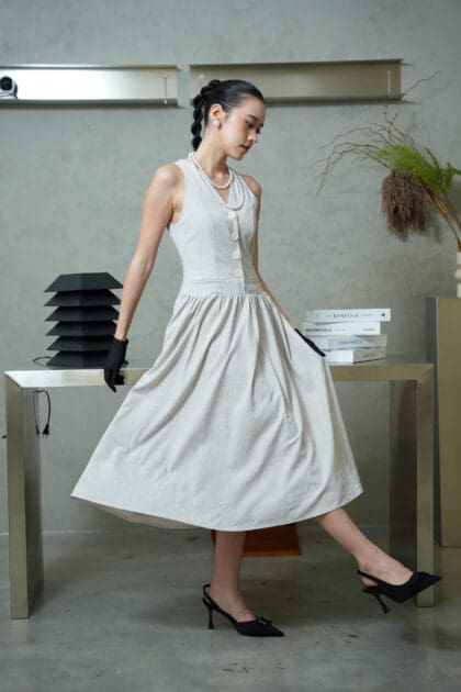 Miu II Long Dress in Light Grey