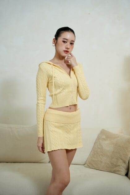 Knit Mini Skort in Yellow
