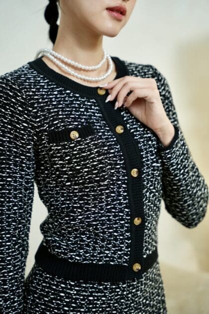 Alternative view of Knit Cardigan in Black