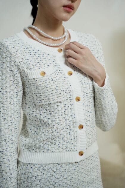 Alternative view of Knit Cardigan in White