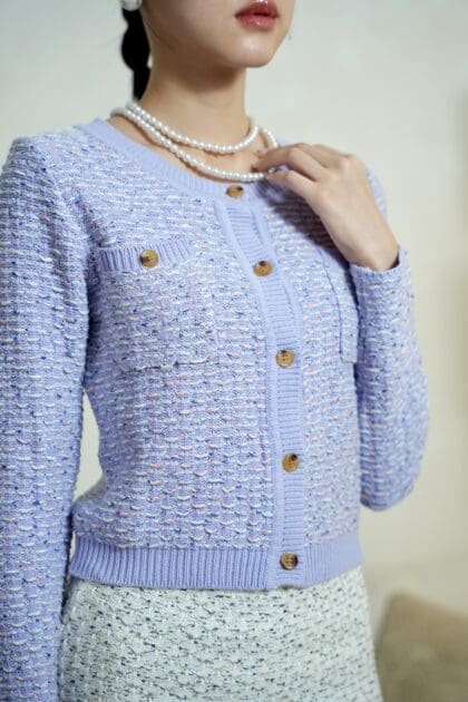 Alternative view of Knit Cardigan in Purple