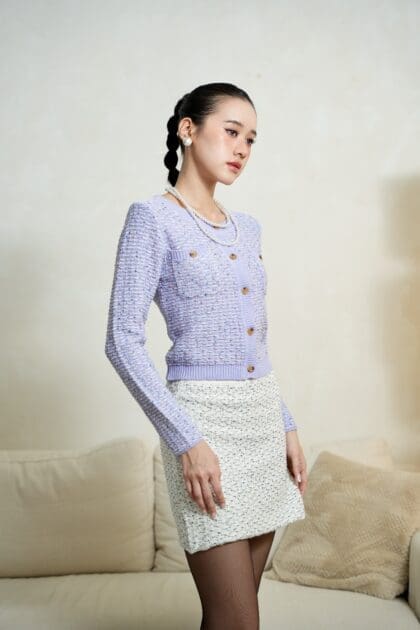 Knit Cardigan in Purple