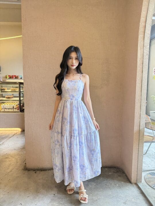 Emmabae Dress in Purple Floral Print