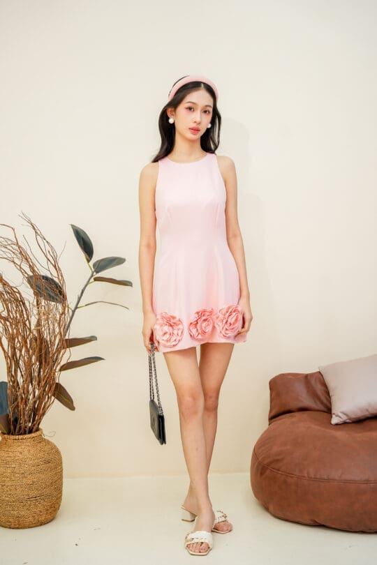 Marina Flower Dress In Pink