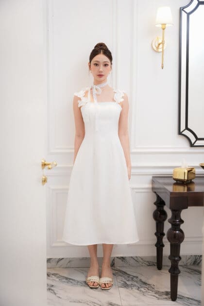 Petal Dress in White