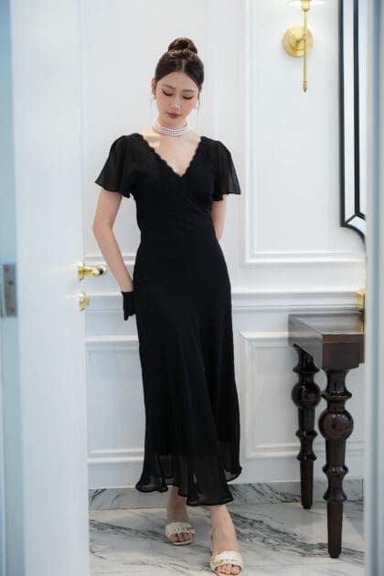 Peach Dress in Black