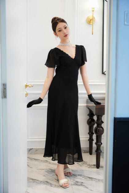 Alternative view of Peach Dress in Black