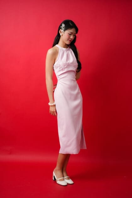 Alternative view of Secret Halter Dress in Pink