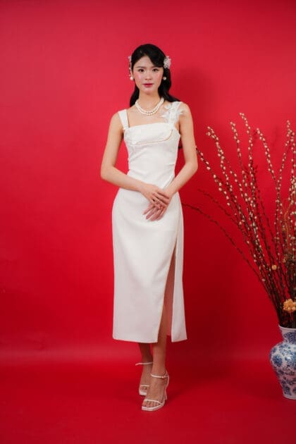 Secret Long Dress in White