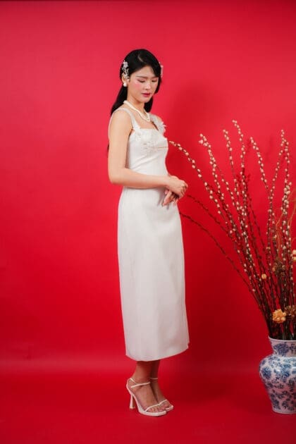 Alternative view of Secret Long Dress in White